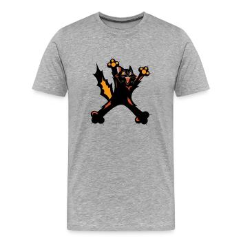 Crazy Cat Lady - T-shirt bio Premium Homme - gris chiné - Devant - Damien (186cm)
