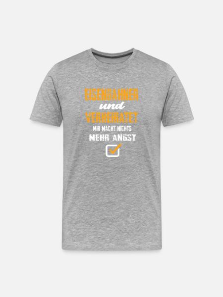 Eisenbahner - Männer Premium Bio T-Shirt - Grau meliert