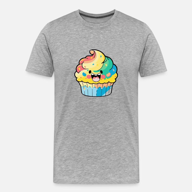 Muffin Comic - Männer Premium Bio T-Shirt - Grau meliert
