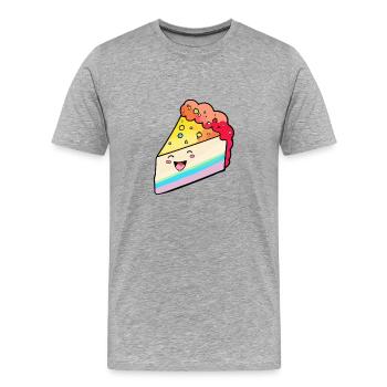 Gâteau au fromage - T-shirt bio Premium Homme - gris chiné - Devant - Damien (186cm)