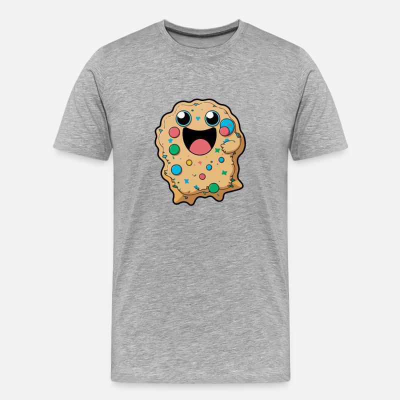 Kekse Comic - Männer Premium Bio T-Shirt - Grau meliert