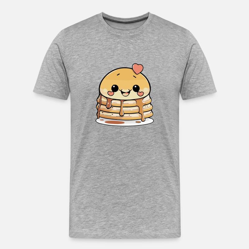 Pancake Comic - Männer Premium Bio T-Shirt - Grau meliert