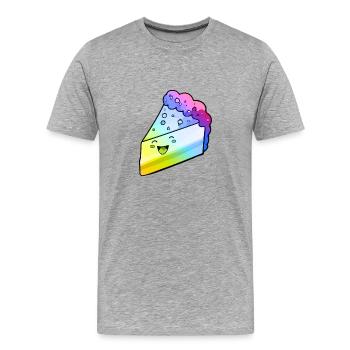 Gâteau au fromage coloré - T-shirt bio Premium Homme - gris chiné - Devant - Damien (186cm)