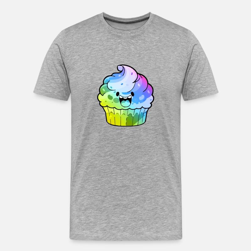Muffin Comic Bunt - Männer Premium Bio T-Shirt - Grau meliert