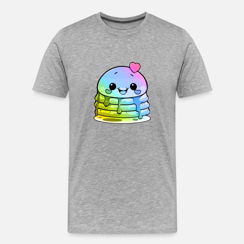 Pancake Comic Bunt - Männer Premium Bio T-Shirt - Grau meliert