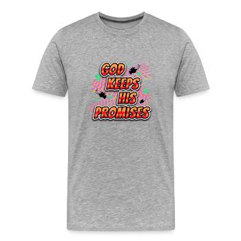 Dieu tient ses promesses - T-shirt bio Premium Homme - gris chiné - Devant - Damien (186cm)