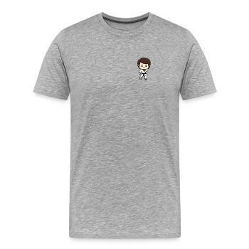 Karate Warrior Black Belt Kawaii - Men's Premium Organic T-Shirt - heather grey - Front - Damien (186cm)