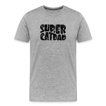 Super Cat Dad for Best Cat Dad Ever Retro - Men's Premium Organic T-Shirt - heather grey - Front - Damien (186cm)