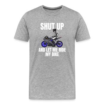 Moto Lifestyle / Moto / Moto motard - T-shirt bio Premium Homme - gris chiné - Devant - Damien (186cm)