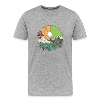 wundervolle Natur - Männer Premium Bio T-Shirt - Grau meliert - Vorne - Damien (186cm)