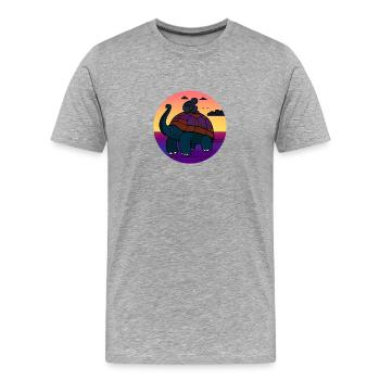turtle elephant monkey mythical creature - Men's Premium Organic T-Shirt - heather grey - Front - Damien (186cm)