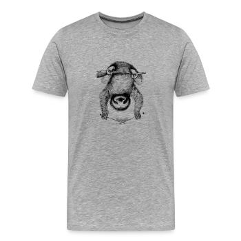 Sloth Knitting Sloths Knitters Fatigue - Men's Premium Organic T-Shirt - heather grey - Front - Damien (186cm)