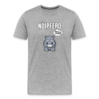 Gelangweiltes Nilpferd / Nölpferd / Keinen Bock - Männer Premium Bio T-Shirt - Grau meliert - Vorne - Damien (186cm)