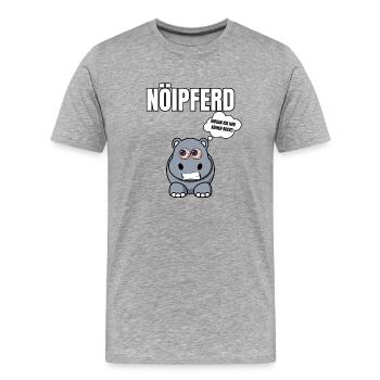Gelangweiltes Nilpferd / Nölpferd / Keinen Bock - Männer Premium Bio T-Shirt - Grau meliert - Vorne - Damien (186cm)