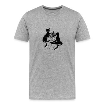 Chess Master Chess Club & 3 Way Chess Game - Männer Premium Bio T-Shirt - Grau meliert - Vorne - Damien (186cm)