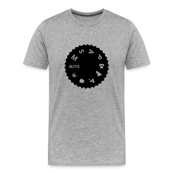Photograph - Männer Premium Bio T-Shirt - Grau meliert - Vorne - Damien (186cm)