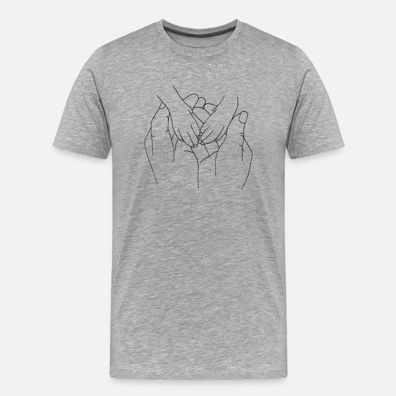 Hand mit Pfote - Männer Premium Bio T-Shirt - Grau meliert