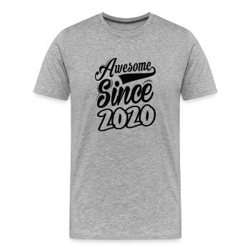 Awesome Since 2020 - Männer Premium Bio T-Shirt - Grau meliert - Vorne - Damien (186cm)