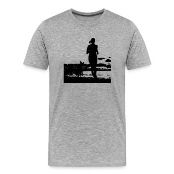 Dog Hund - Männer Premium Bio T-Shirt - Grau meliert - Vorne - Damien (186cm)