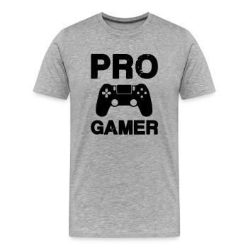 Joueur professionnel - T-shirt bio Premium Homme - gris chiné - Devant - Damien (186cm)