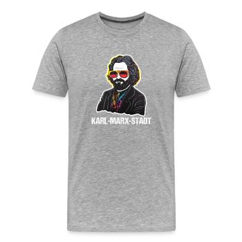 Kommunismus Links Marxismus Karl Marx - Männer Premium Bio T-Shirt - Grau meliert - Vorne - Damien (186cm)