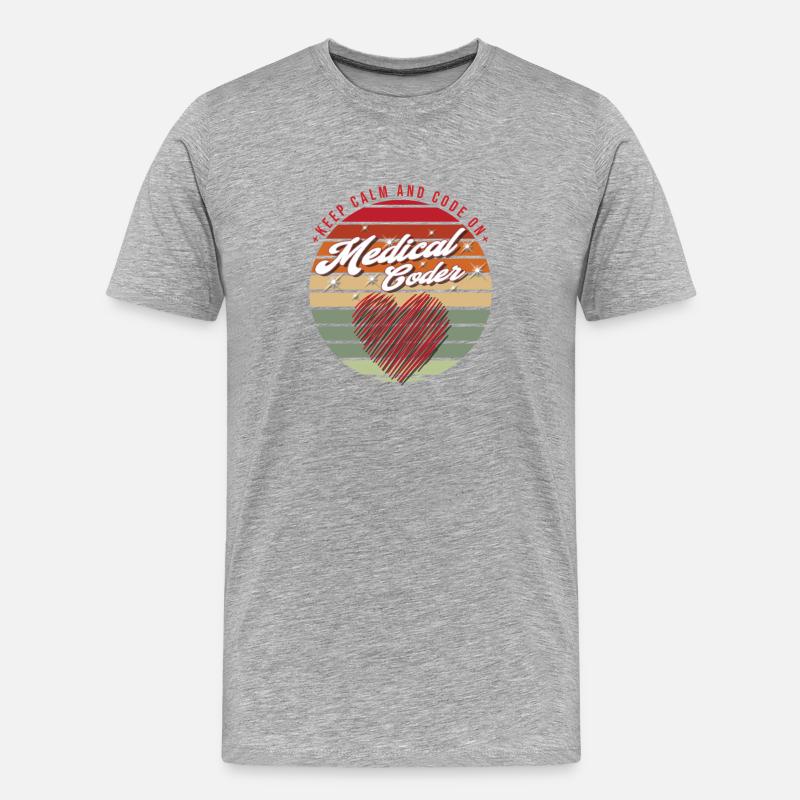 Medizinischer Assistent - Medizinischer Kodierer - Männer Premium Bio T-Shirt - Grau meliert