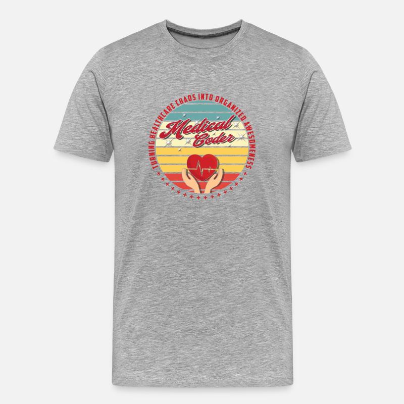 Medizinischer Assistent - Medizinischer Kodierer - Männer Premium Bio T-Shirt - Grau meliert