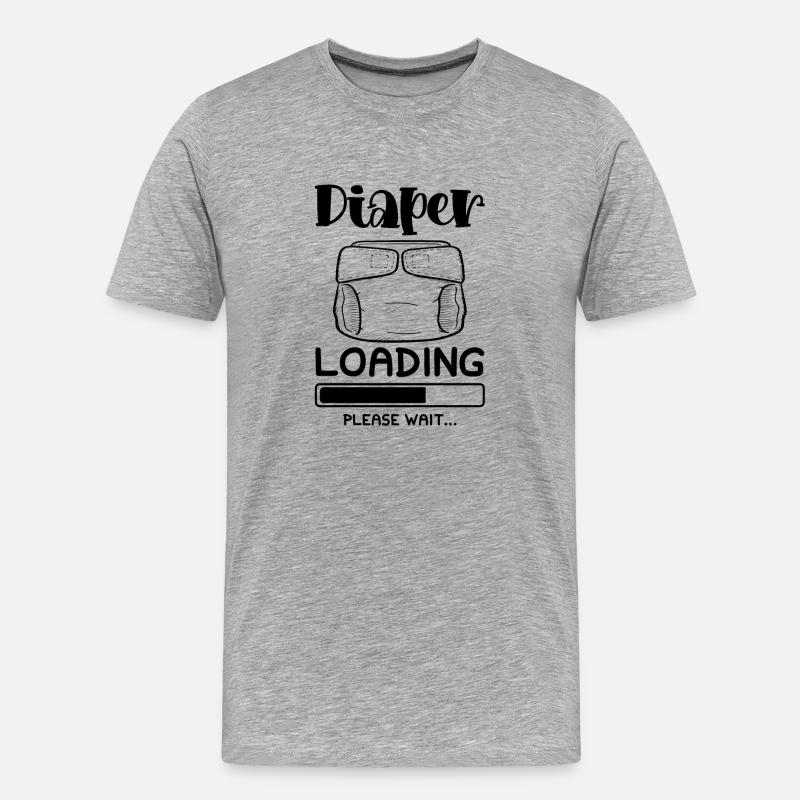 baby windel loading - Männer Premium Bio T-Shirt - Grau meliert