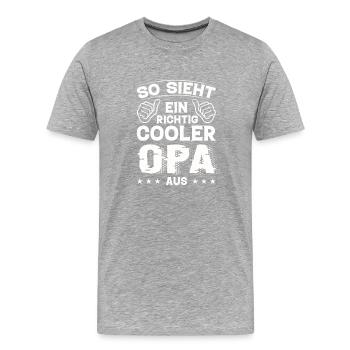 Opa Opa Geburtstag Opa Sprüche Bester Opa - Männer Premium Bio T-Shirt - Grau meliert - Vorne - Damien (186cm)
