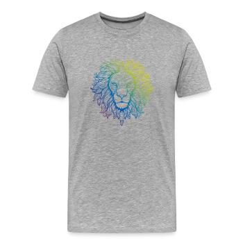 Leo Mandala Boho - T-shirt bio Premium Homme - gris chiné - Devant - Damien (186cm)