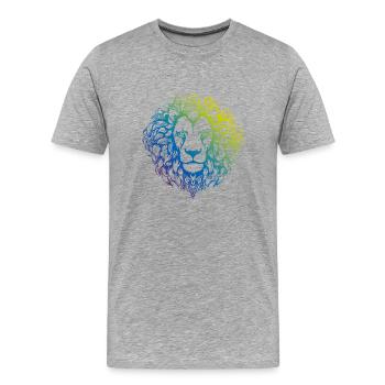 Leo Mandala Boho - T-shirt bio Premium Homme - gris chiné - Devant - Damien (186cm)