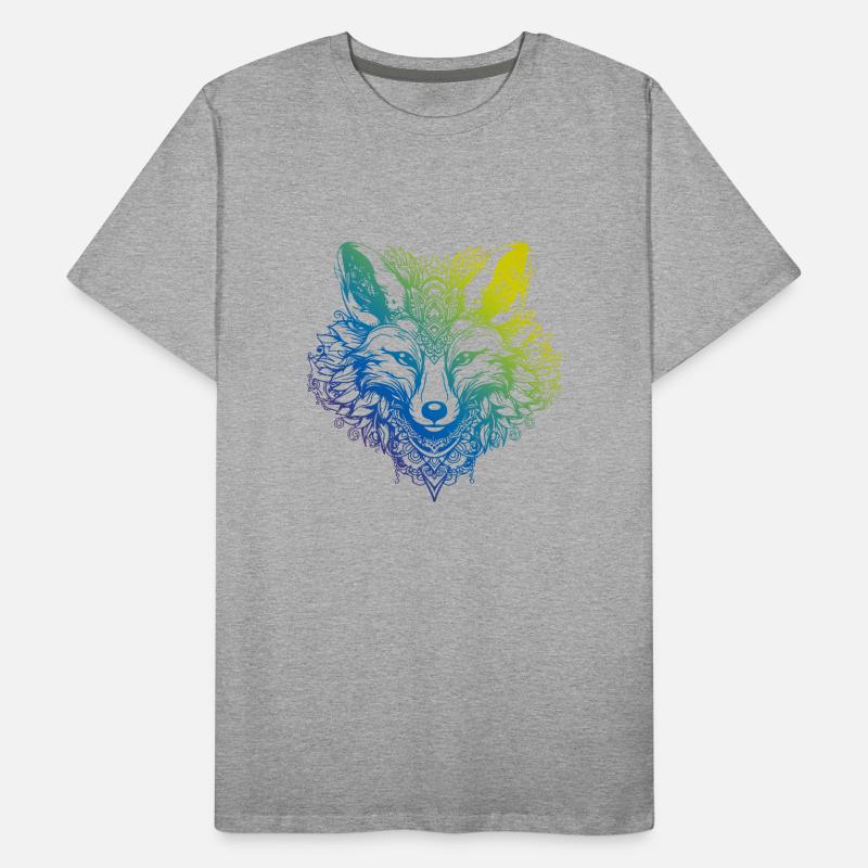 Fuchs Mandala Boho Männer Premium Bio T-Shirt