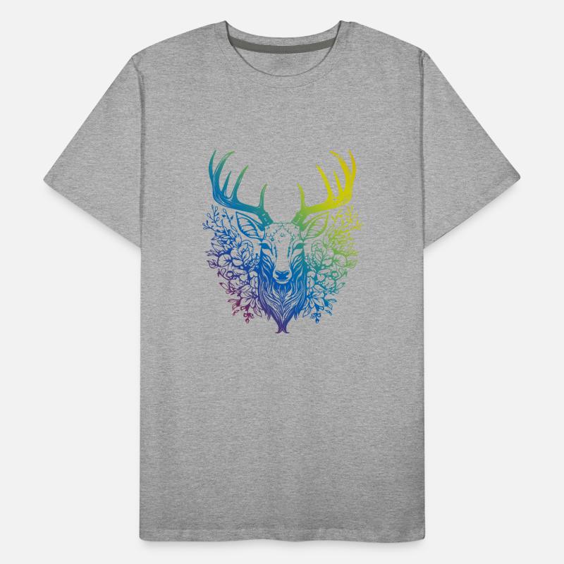 Hirsch Mandala Boho Männer Premium Bio T-Shirt