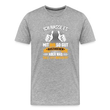26 Geburtstag 26 Jahre 26 Lebensjahr 26 Lebenalter - Männer Premium Bio T-Shirt - Grau meliert - Vorne - Damien (186cm)