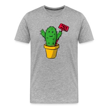 Câlins sans cactus - T-shirt bio Premium Homme - gris chiné - Devant - Damien (186cm)