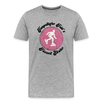 Tempelhofer Feld Skater Rollschuh - Männer Premium Bio T-Shirt - Grau meliert - Vorne - Damien (186cm)