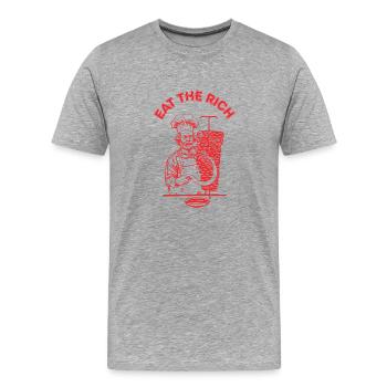 Eat The Rich Karl Marx Kebap - Männer Premium Bio T-Shirt - Grau meliert - Vorne - Damien (186cm)