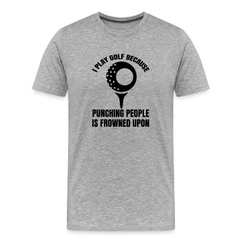 Golfeur, golf, golf, club de golf, terrain de golf - T-shirt bio Premium Homme - gris chiné - Devant - Damien (186cm)