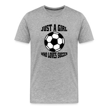 Fußballspieler Fußballdesign Fußballmannschaft - Männer Premium Bio T-Shirt - Grau meliert - Vorne - Damien (186cm)
