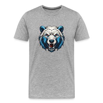 Portrait d’ours polaire Ours polaire - T-shirt bio Premium Homme - gris chiné - Devant - Damien (186cm)