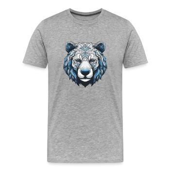 Eisbär Portrait Polar bär - Männer Premium Bio T-Shirt - Grau meliert - Vorne - Damien (186cm)