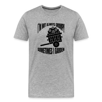Jardinier Cadeau Jardinier Accueil Verger - T-shirt bio Premium Homme - gris chiné - Devant - Damien (186cm)