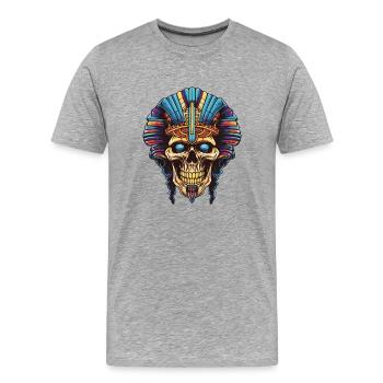 Crâne de pharaon - T-shirt bio Premium Homme - gris chiné - Devant - Damien (186cm)