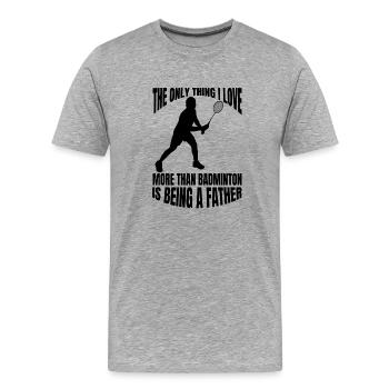 Badminton badminton fan badminton équipe de badminton - T-shirt bio Premium Homme - gris chiné - Devant - Damien (186cm)