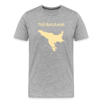 Balkan Spruch Herkunft Stolz Serbien Kroatien - Männer Premium Bio T-Shirt - Grau meliert - Vorne - Damien (186cm)