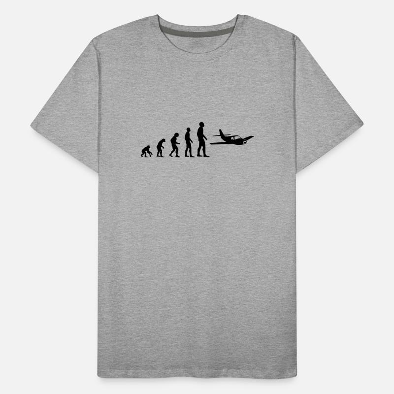 Evolution flugzeug mann humor ulm geschenkidee Männer Premium Bio T-Shirt