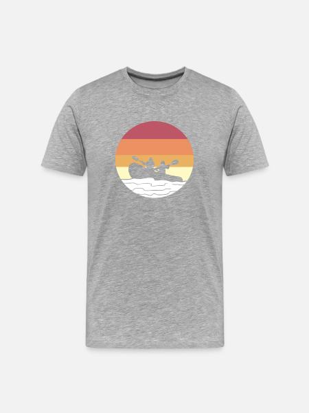 Fluss Rafting Floß - Männer Premium Bio T-Shirt - Grau meliert