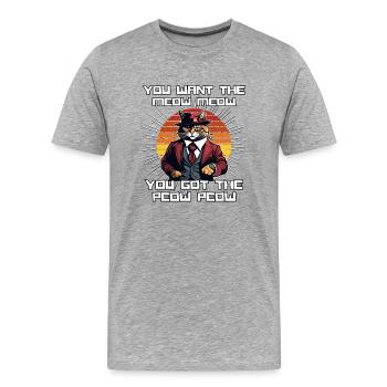 Chemise Chat Chat Cadeau Idée Mastic - T-shirt bio Premium Homme - gris chiné - Devant - Damien (186cm)