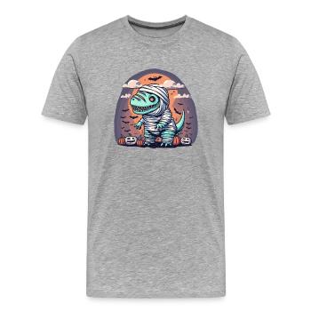 Tyrannosaurus Trex Halloween - T-shirt bio Premium Homme - gris chiné - Devant - Damien (186cm)