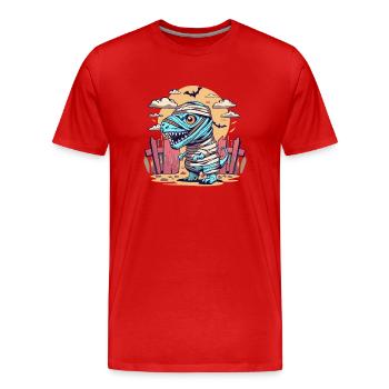 Tyrannosaurus Trex Halloween - T-shirt bio Premium Homme - rouge - Devant - Damien (186cm)